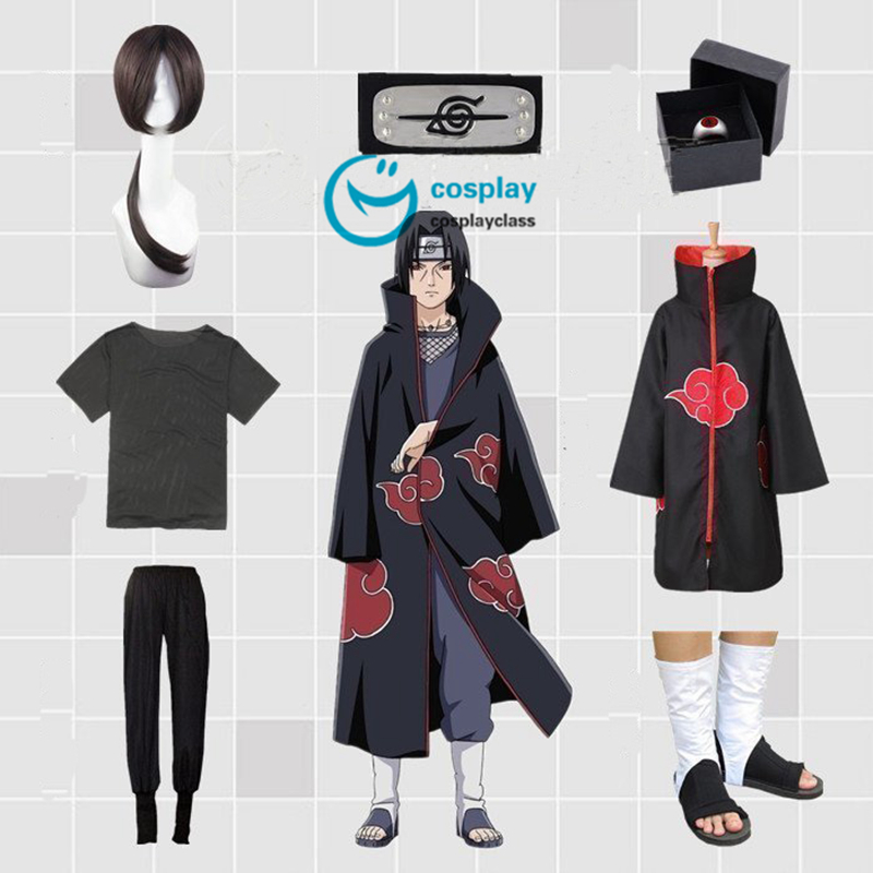 Anime Naruto Cosplay Costume Akatsuki Itachi Uchiha Hawk Uchiha Sasuke ...