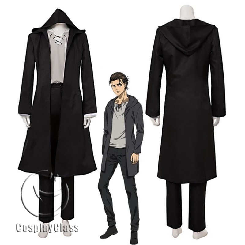 Attack on Titan Eren Yeager Black Cosplay Costume - CosplayClass