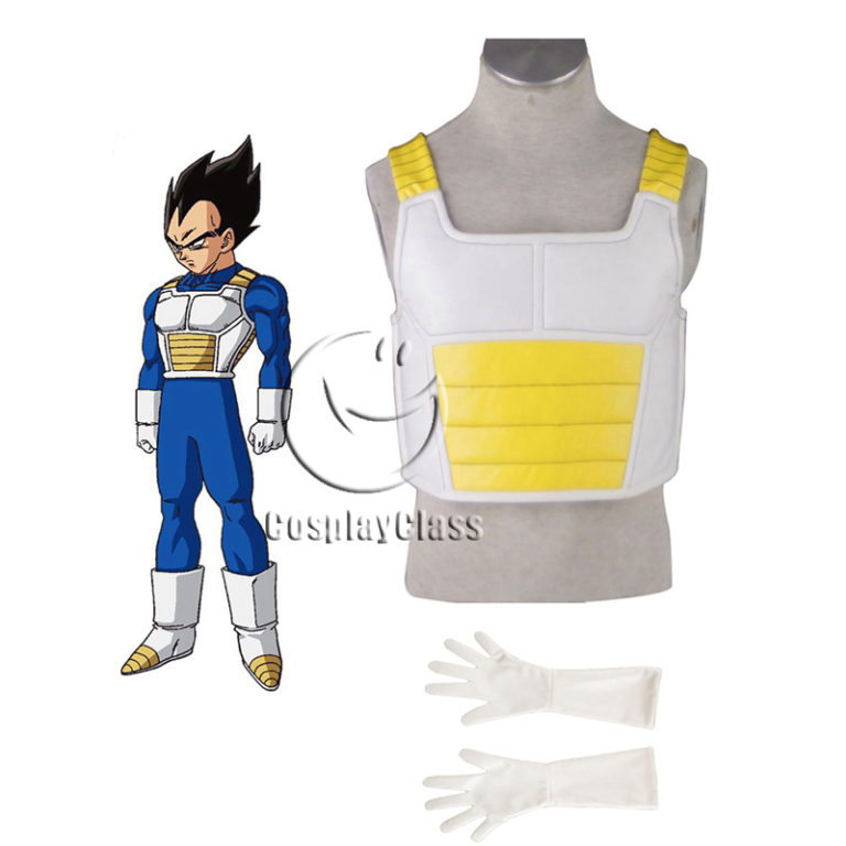 Dragon Ball Z Vegeta Super Saiyan Fighting Uniform Vest and Gloves Anime Cosplay Costume
