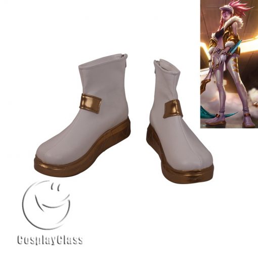 League of Legends LOL Akali The Rogue Assassin White Cosplay Shoes